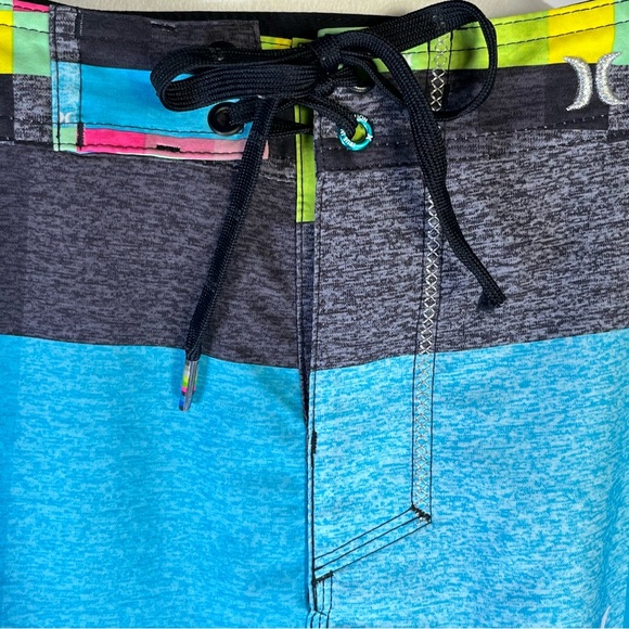 Hurley Phantom Boys Board Shorts Black, Green, Pink, Blue and Yellow Size 12 - Picture 3 of 12